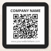 Dessous-de-verre Carré En Papier Code QR modifiable et conception personnalisée sim (Devant)