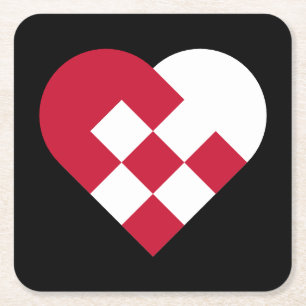 Dessous-de-verre Carré En Papier Coeur de jule scandinave