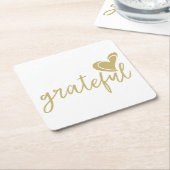 Dessous-de-verre Carré En Papier coeur reconnaissant (Incliné)