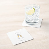 Dessous-de-verre Carré En Papier Coeurs de champagne (En situation)