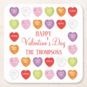 Dessous-de-verre Carré En Papier Coeurs de conversation Heureuse Sainte-Valentin (Devant)