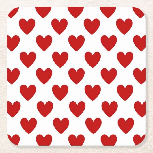 Dessous-de-verre Carré En Papier Coeurs de points Polka (Devant)