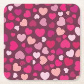 Dessous-de-verre Carré En Papier Coeurs roses (Devant)