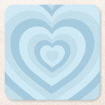 Dessous-de-verre Carré En Papier Coeurs Vintages rétro Bébé Bleu<br><div class="desc">Love Hearts - Hypnotic heart Motif - Retro design Vintage dans Baby Blue.</div>