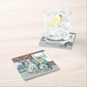 Dessous-de-verre Carré En Papier Coiffure d'Alpaca (En situation)