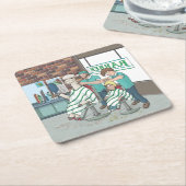 Dessous-de-verre Carré En Papier Coiffure d'Alpaca (Incliné)