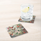 Dessous-de-verre Carré En Papier Colibri, Trochilidae Kolibris par Ernst Haeckel (En situation)