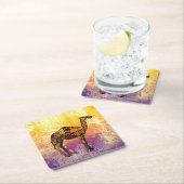 Dessous-de-verre Carré En Papier Collage Abstrait Ozzy the Camel ID102 (En situation)