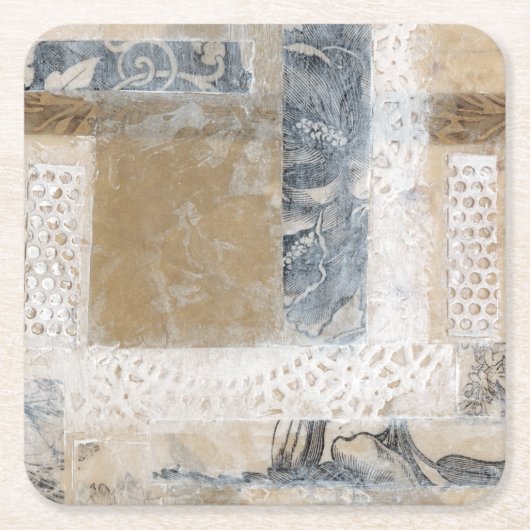 Dessous-de-verre Carré En Papier Collage de dentelle II (Devant)
