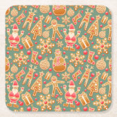 Dessous-de-verre Carré En Papier Collage de Noël (Devant)