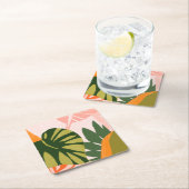 Dessous-de-verre Carré En Papier Collage Jungle I (En situation)