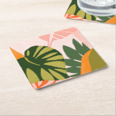 Dessous-de-verre Carré En Papier Collage Jungle I (Incliné)