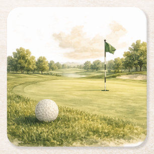 Dessous-de-verre Carré En Papier Collection de club de golf allée