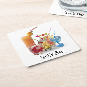Dessous-de-verre Carré En Papier Collection de cocktails pour bar