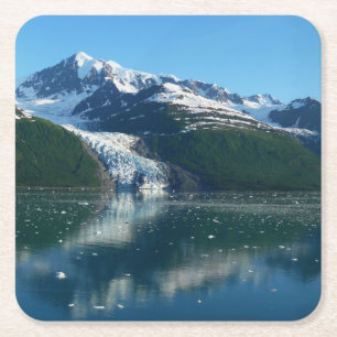 Dessous-de-verre Carré En Papier College Fjord II Belle photographie d'Alaska