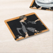 Dessous-de-verre Carré En Papier Collier de perle cassé (Incliné)