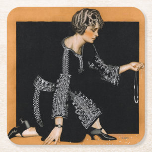 Dessous-de-verre Carré En Papier Collier de perle cassé