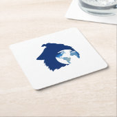 Dessous-de-verre Carré En Papier ColliesWithoutBorder logo (Incliné)