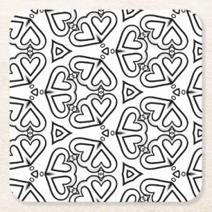 Dessous-de-verre Carré En Papier colorer moi coeur papillon dessous de verre