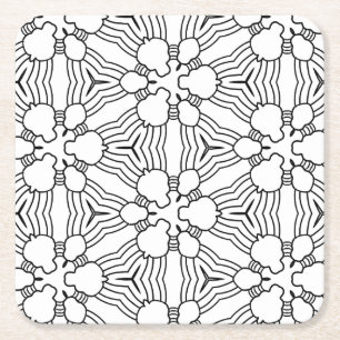 Dessous-de-verre Carré En Papier coloriez-moi dessous de verre de doodle abstrait