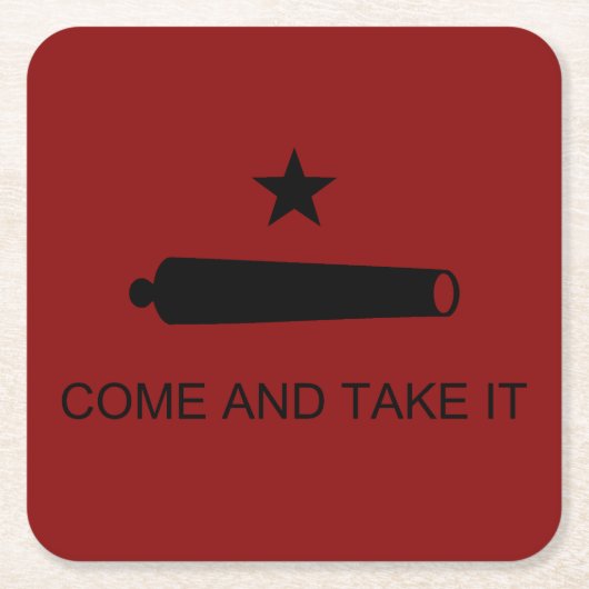 Dessous-de-verre Carré En Papier Come & Take It ! Flag de Texas State (Devant)