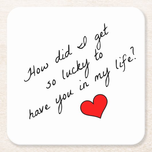 Dessous-de-verre Carré En Papier Comment J'Ai Eu Tant De Chance ? (Devant)
