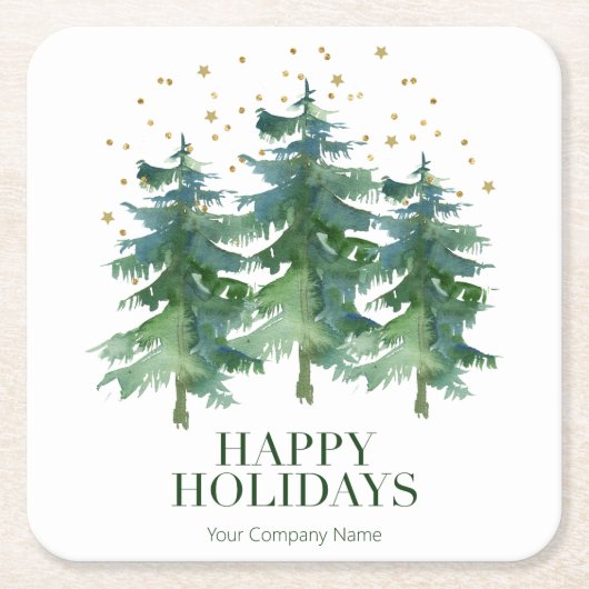 Dessous-de-verre Carré En Papier Compagnie forestière d'hiver (Devant)