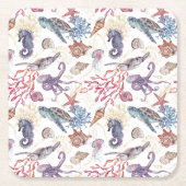 Dessous-de-verre Carré En Papier Composition de l'eau souterraine Conception 1 (Devant)