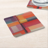 Dessous-de-verre Carré En Papier Composition moderne Oeuvre Abstraite (Incliné)