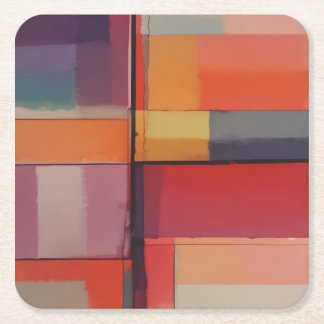 Dessous-de-verre Carré En Papier Composition moderne Oeuvre Abstraite