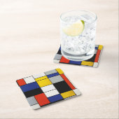Dessous-de-verre Carré En Papier Composition, Mondrian (En situation)