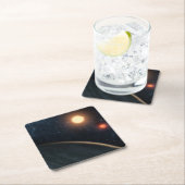 Dessous-de-verre Carré En Papier Concept de l'artiste illustrant Kepler-16b. (En situation)