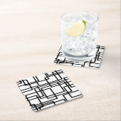 Dessous-de-verre Carré En Papier Conception artistique des Carrés noirs interdépend (En situation)