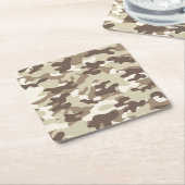 Dessous-de-verre Carré En Papier Conception Camo Brown (Incliné)
