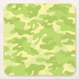 Dessous-de-verre Carré En Papier Conception Camo Vert
