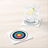 Dessous-de-verre Carré En Papier Conception cible Bullseye (En situation)