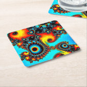 Dessous-de-verre Carré En Papier Conception circulaire (Incliné)