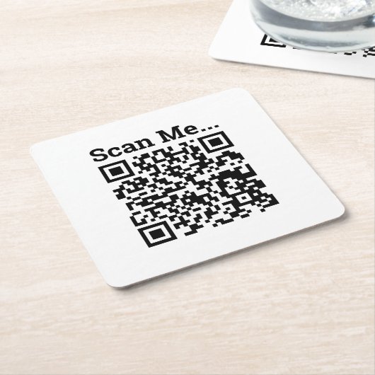 Dessous-de-verre Carré En Papier Conception de code QR (Incliné)