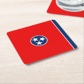 Dessous-de-verre Carré En Papier Conception de drapeau d'état du Tennessee (Incliné)