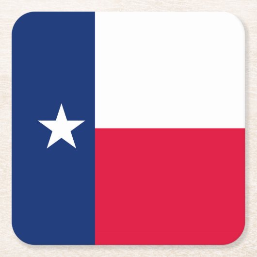 Dessous-de-verre Carré En Papier Conception de drapeau d'état du Texas (Devant)