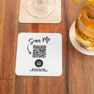 Dessous-de-verre Carré En Papier Conception de logo d'entreprise QR Code Scan Me mi