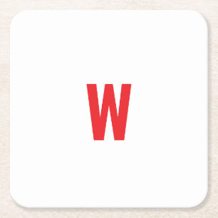 Dessous-de-verre Carré En Papier Conception de monogramme initial personnalisé en r