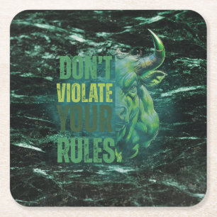 Dessous-de-verre Carré En Papier Conception de taureau   Rappel   Motivation