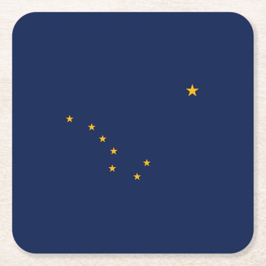 Dessous-de-verre Carré En Papier Conception du drapeau de l'État de l'Alaska (Devant)