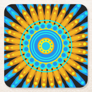 Dessous-de-verre Carré En Papier Conception géométrique Mandala Art Circle 48256