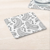 Dessous-de-verre Carré En Papier Conception inspirée de Paisley (Incliné)