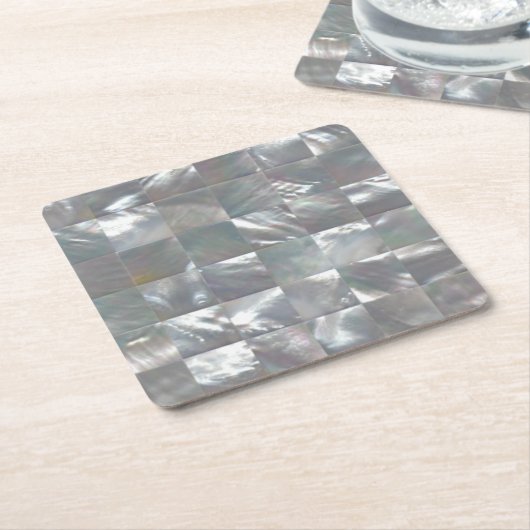 Dessous-de-verre Carré En Papier Conception nacrée (Incliné)