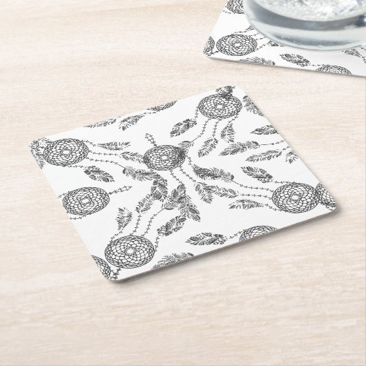 Dessous-de-verre Carré En Papier Conception rêveuse de receveur (Incliné)