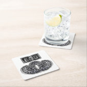 Dessous-de-verre Carré En Papier Conception spéciale "Insigne EOD et drapeau EOD" (En situation)