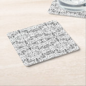 Dessous-de-verre Carré En Papier Conception tribale inspirée (Incliné)